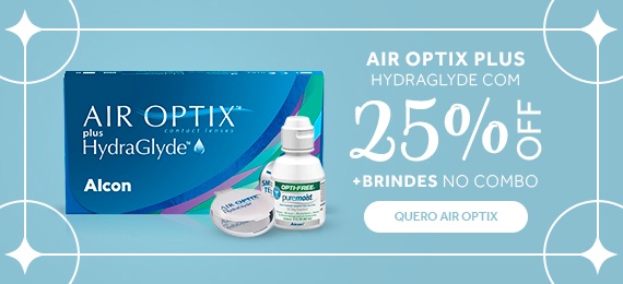 Lentes Air Optix Plus Hydraglyde com desconto no combo.